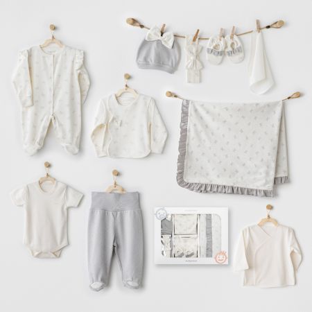 Andywawa Kız Bebek Hastane Çıkışı 10 Pcs Newborn Set Bow Blıss