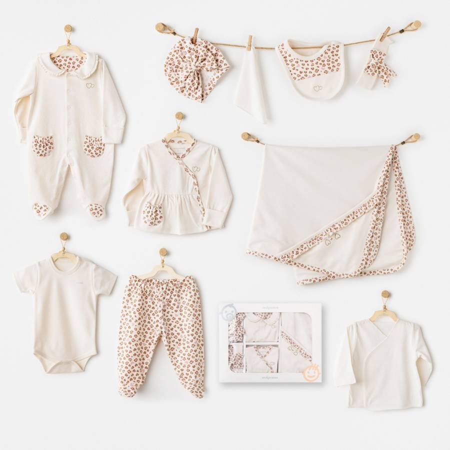 Andywawa Kız Bebek Hastane Çıkışı 10 Pcs Newborn set Little Leopard - 1