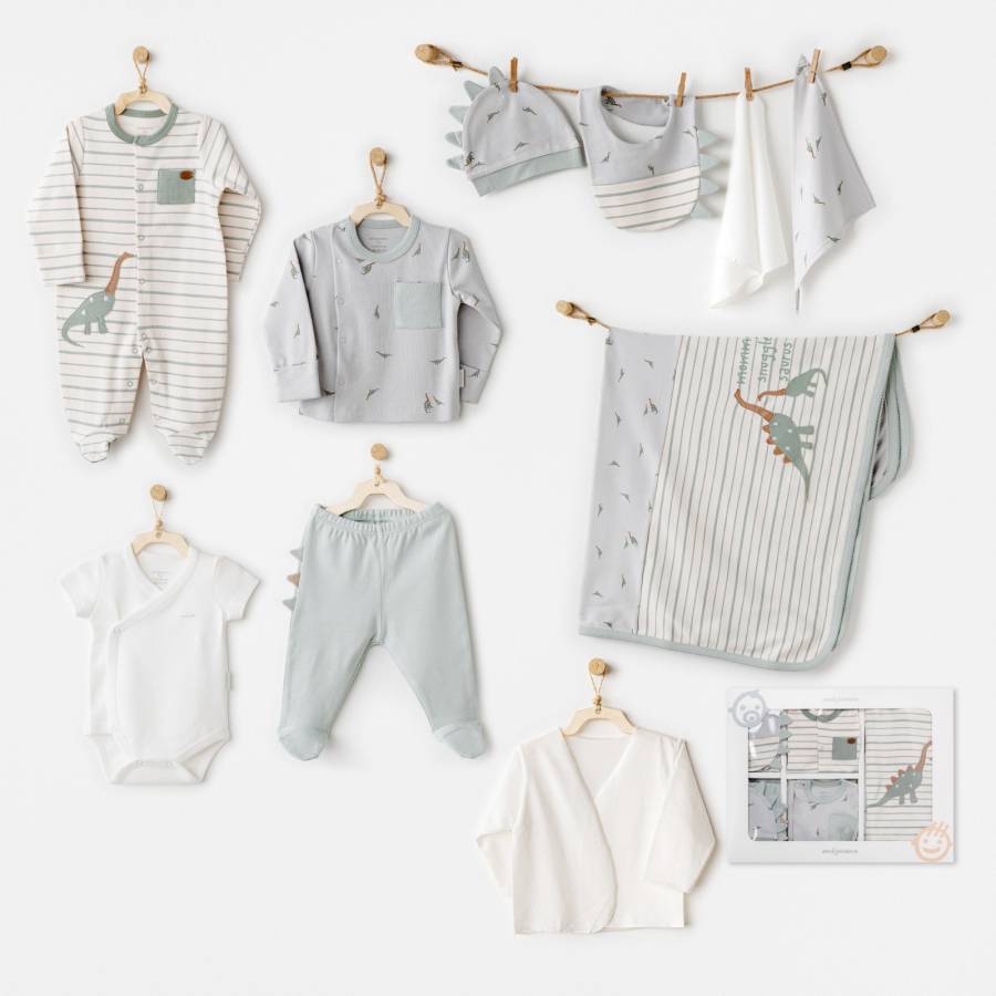Andywawa Erkek Bebek Hastane Çıkışı 10 Pcs Newborn Set Mummy Snuggle Saurus - 1
