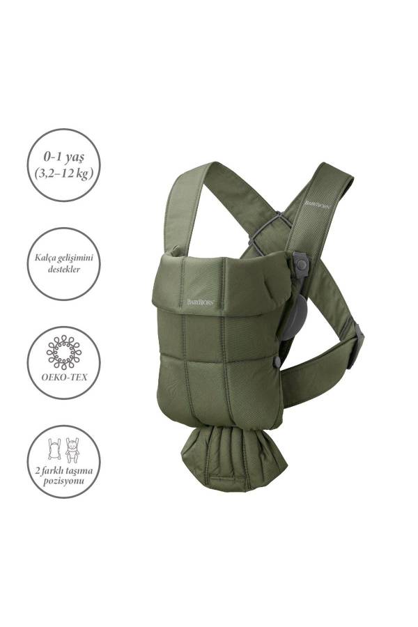 BabyBjörn Kanguru Mini Woven Dark Green - 1