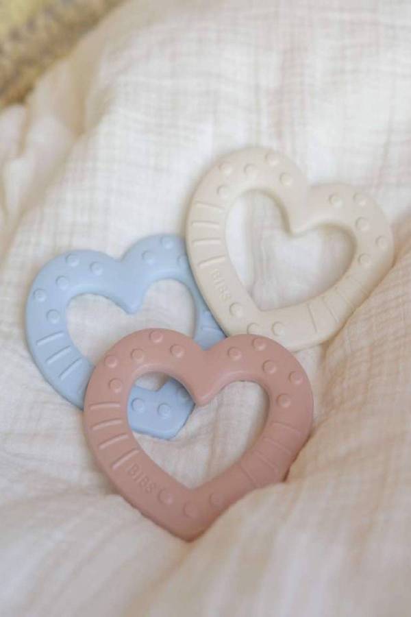Bibs Baby Bitie Diş Kaşıyıcı Kalp Şeklinde +3 Ay - Blush - 3