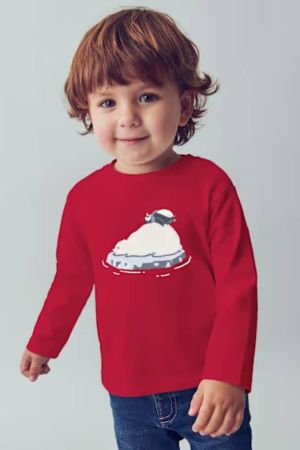 Mayoral Erkek Bebek Baskılı Kırmızı Sweatshrit - 1