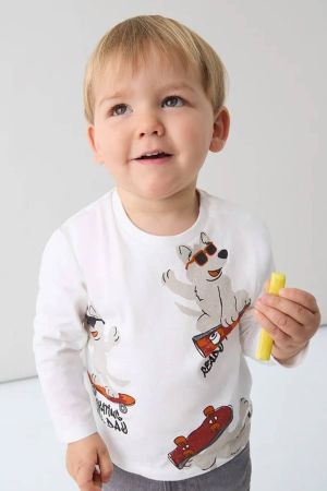 Mayoral Erkek Bebek Desenli  Uzun Kol T-shrit - 1