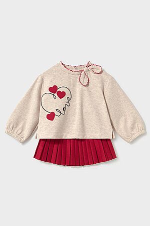 Mayoral Kışlık Kız Bebek Bluz Etek Set Bej