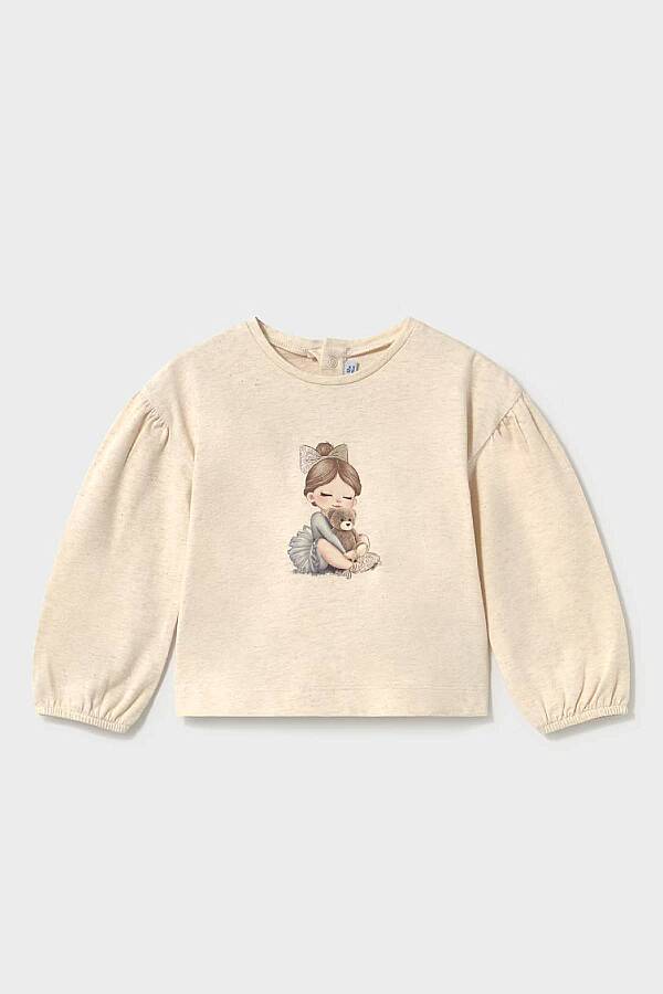 Mayoral Kışlık Kız Bebek Uzun Kol T-shirt Ekru - 1