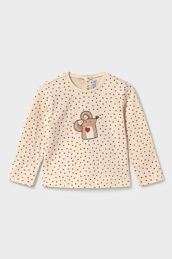 Mayoral Kışlık Kız Bebek Uzun Kol T-shirt Ekru - 1