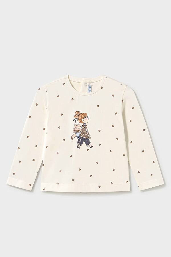 Mayoral Kışlık Kız Bebek Uzun Kol T-shirt Ekru - 1