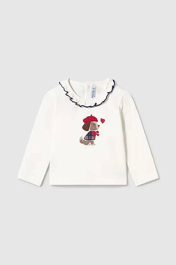 Mayoral Kışlık Kız Çocuk Uzun Kol T-shirt Ekru - 1