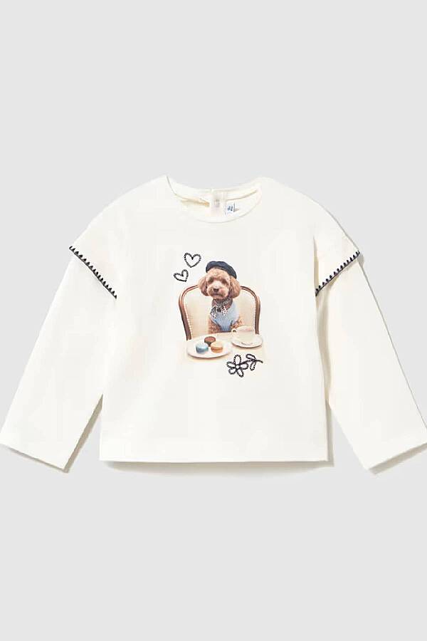 Mayoral Kız Çocuk Baskılı Uzun Kol T-shirt - 1
