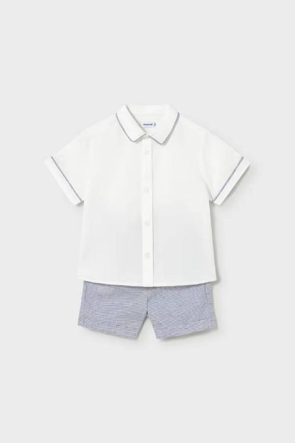 Mayoral Yazlık Erkek Bebek Gömlek Şort Set - 4