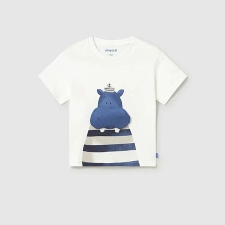 Mayoral Yazlık Erkek Bebek Kısa Kol T-shirt Ekru