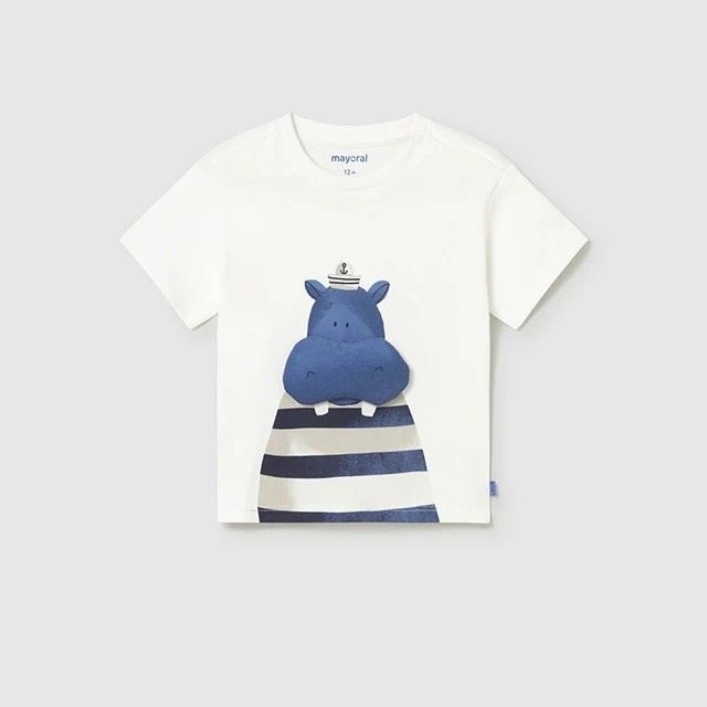Mayoral Yazlık Erkek Bebek Kısa Kol T-shirt Ekru - 1