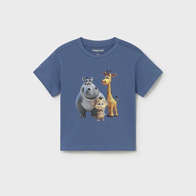 Mayoral Yazlık Erkek Bebek Kısa Kol T-shirt Mavi - 1