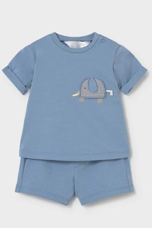 Mayoral Yazlık Erkek Bebek Kısa Kol T-shirt Şort 4'lü Set Mavi - 2