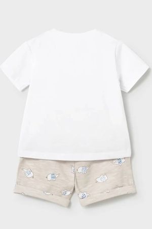 Mayoral Yazlık Erkek Bebek Kısa Kol T-shirt Şort 4'lü Set Mavi - 3