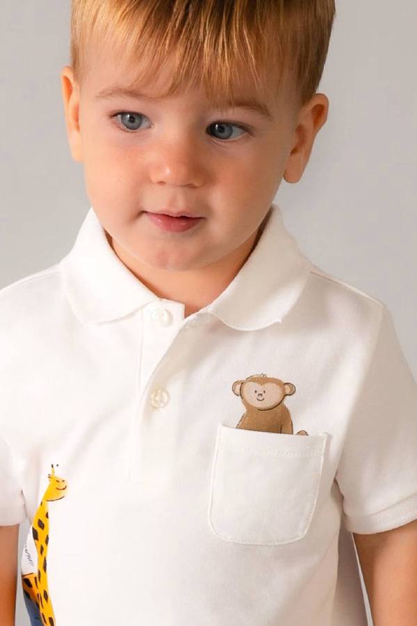 Mayoral Yazlık Erkek Bebek Polo Yaka Desenli T-shrit - 2