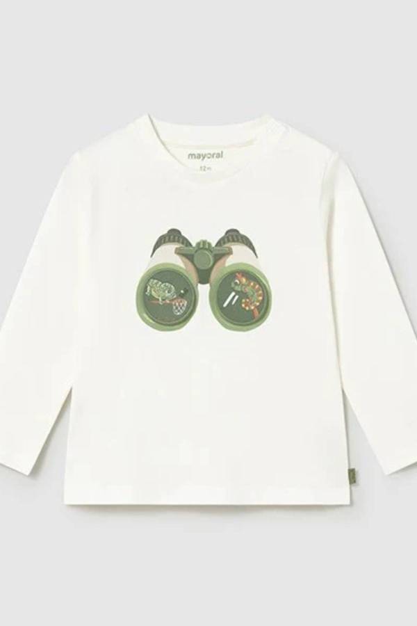 Mayoral Yazlık Erkek Bebek Uzun Kol T-shirt Ekru - 1
