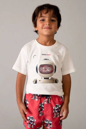 Mayoral Yazlık Erkek Kısa Kol T-shirt Beyaz