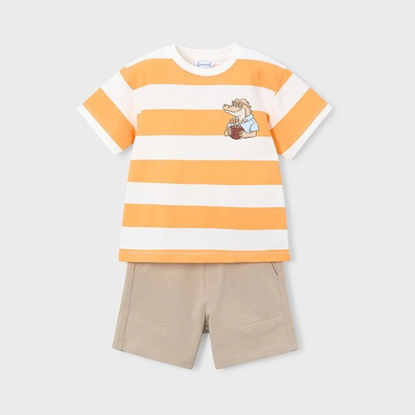 Mayoral Yazlık Erkek T-shirt Şort Set Turuncu - 3