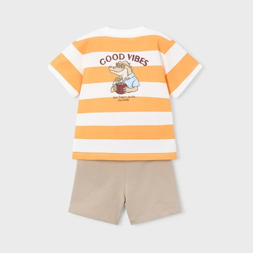 Mayoral Yazlık Erkek T-shirt Şort Set Turuncu - 4