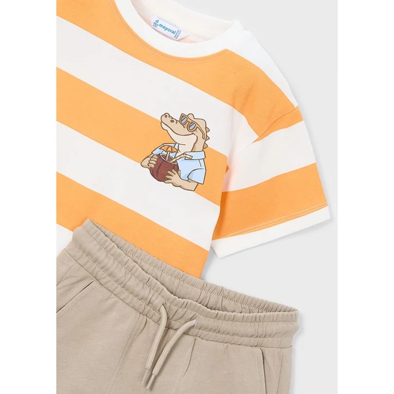 Mayoral Yazlık Erkek T-shirt Şort Set Turuncu - 5