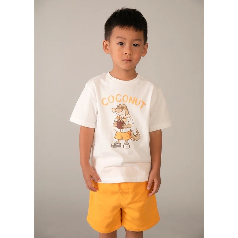 Mayoral Yazlık Erkek Timsah Desenli Kısa Kol T-shirt Ekru - 3