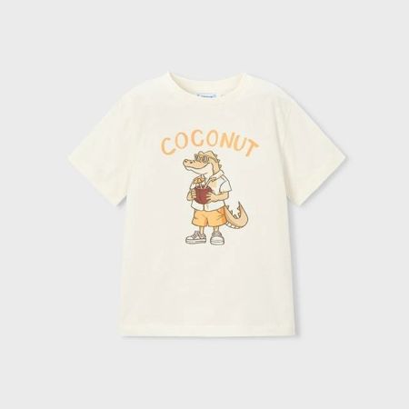 Mayoral Yazlık Erkek Timsah Desenli Kısa Kol T-shirt Ekru - 4
