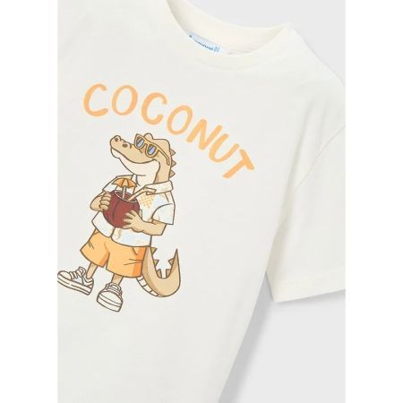 Mayoral Yazlık Erkek Timsah Desenli Kısa Kol T-shirt Ekru - 6