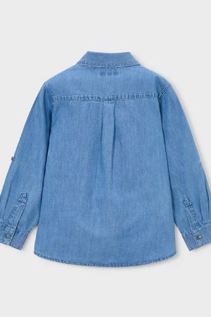 Mayoral Yazlık Erkek Uzun Kol Denim Gömlek Mavi - 2