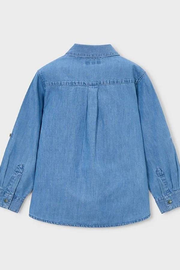 Mayoral Yazlık Erkek Uzun Kol Denim Gömlek Mavi - 2