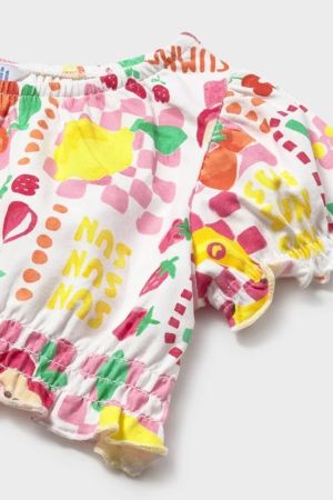 Mayoral Yazlık Kız Bebek Bluz Etek Bandana 3'lü Set - 3