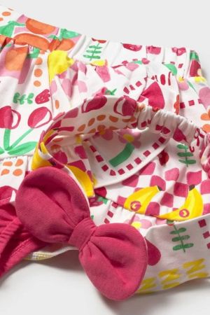 Mayoral Yazlık Kız Bebek Bluz Etek Bandana 3'lü Set - 4