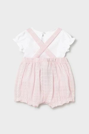 Mayoral Yazlık Kız Bebek Bluz Kısa Tulum Set Pembe - 2