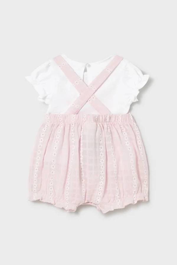 Mayoral Yazlık Kız Bebek Bluz Kısa Tulum Set Pembe - 2