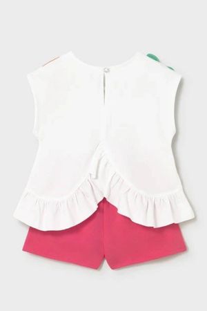 Mayoral Yazlık Kız Bebek Bluz Şort Set Beyaz - 2