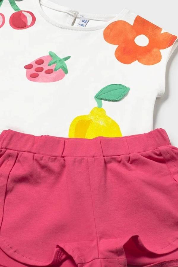 Mayoral Yazlık Kız Bebek Bluz Şort Set Beyaz - 3