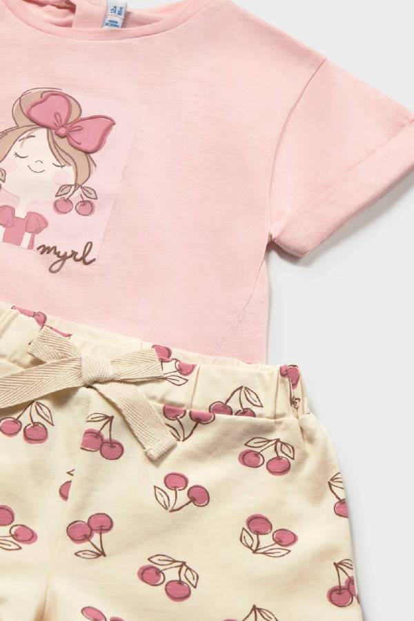 Mayoral Yazlık Kız Bebek Bluz Şort Set - 3