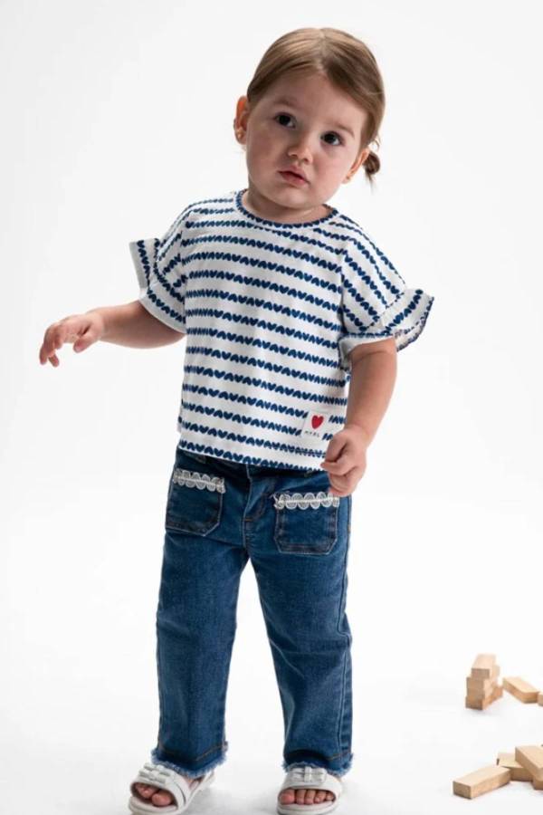 Mayoral Yazlık Kız Bebek Denim Pantolon Lacivert - 1