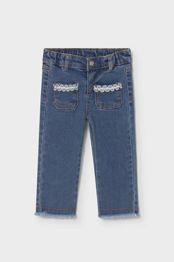 Mayoral Yazlık Kız Bebek Denim Pantolon Lacivert - 2