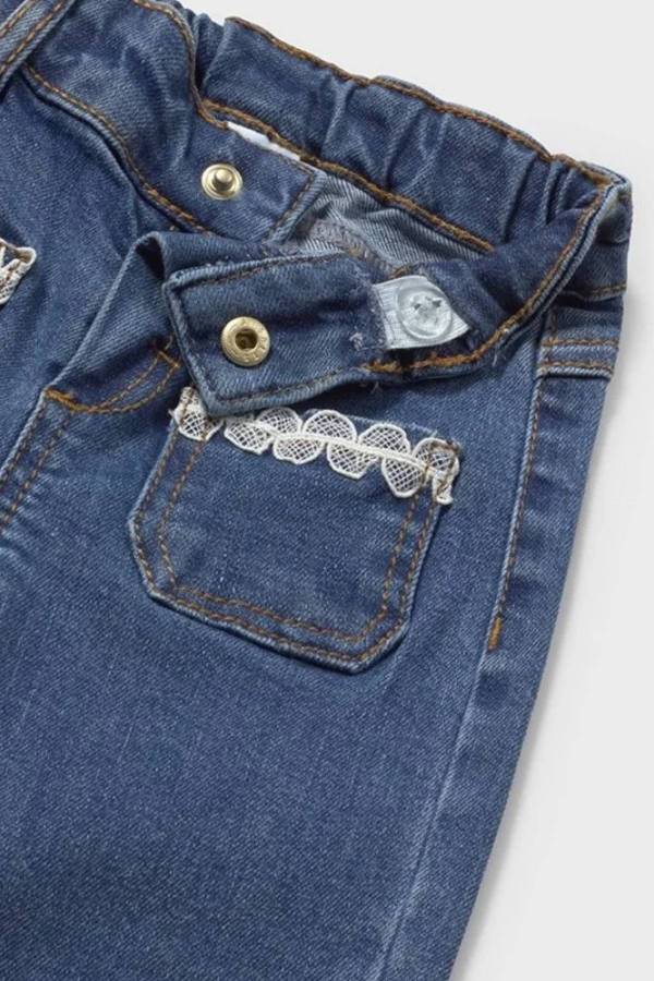 Mayoral Yazlık Kız Bebek Denim Pantolon Lacivert - 4