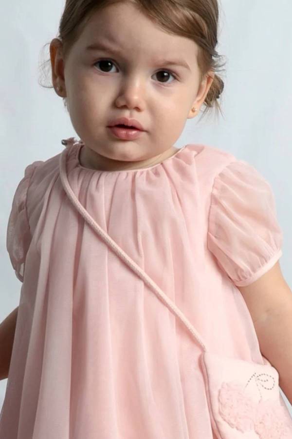 Mayoral Yazlık Kız Bebek Elbise Çanta Set Pembe - 3