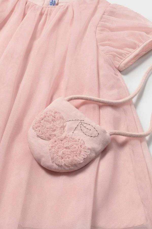 Mayoral Yazlık Kız Bebek Elbise Çanta Set Pembe - 6