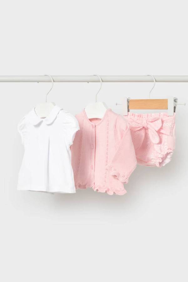 Mayoral Yazlık Kız Bebek Hırka Bluz Şort Set - 1