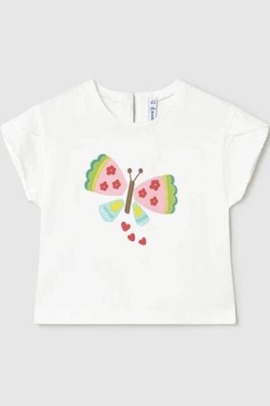 Mayoral Yazlık Kız Bebek Kısa Kol T-shirt Beyaz - 1