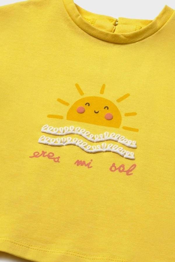 Mayoral Yazlık Kız Bebek Kısa Kol T-shirt Sarı - 3