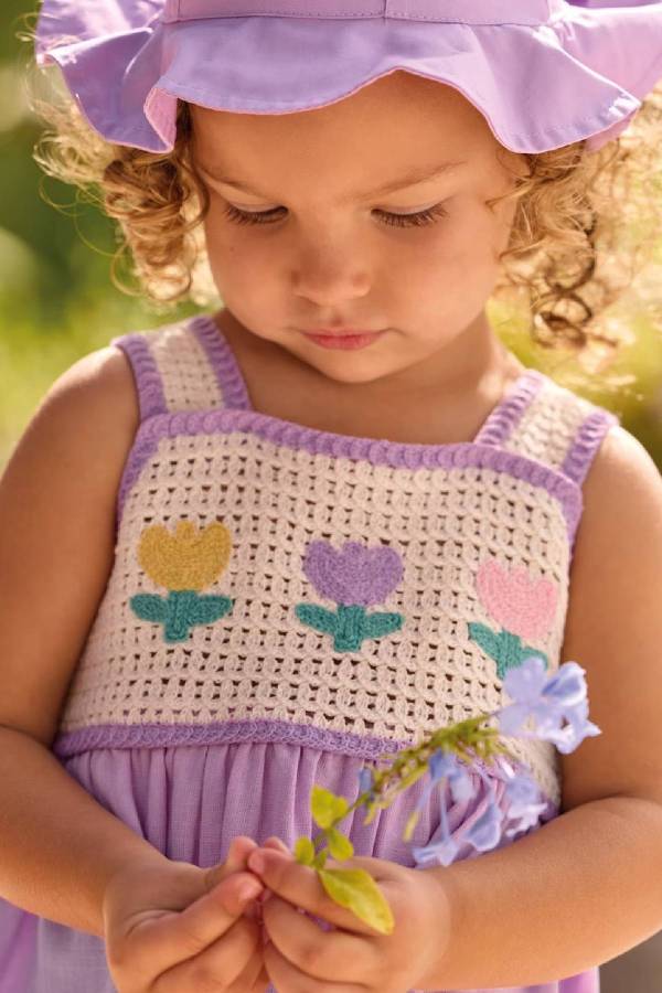Mayoral Yazlık Kız Bebek Lila Elbise - 2