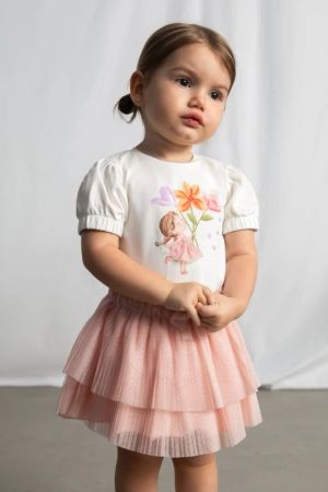 Mayoral Yazlık Kız Bebek Pileli Tül Etek Pembe