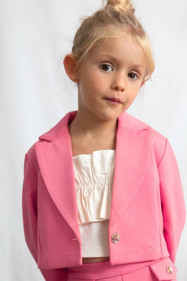 Mayoral Yazlık Kız Çocuk Blazer Ceket Pembe - 3