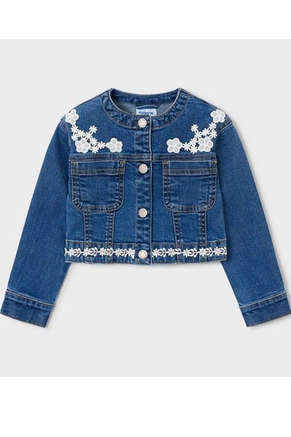 Mayoral Yazlık Kız Denim Ceket Lacivert - 1