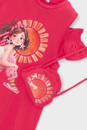Mayoral Yazlık Kız Elbise ve Çanta Set Pembe - 3